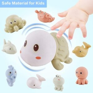Mold-Free Ocean Animal Bath Toys - 10 Pack for Babies & Toddlers 6M-3Y - Image 5