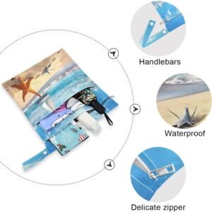 Coikll 2 Pack Wet Dry Bags for Cloth Diapers, Yoga, Swimsuits - Beach Design - Image 4