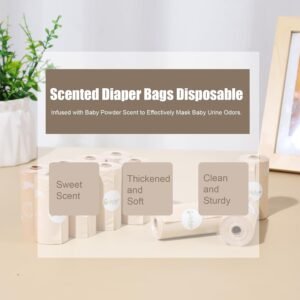 Biodegradable Disposable Diaper Bags with Dispenser - 120 Leak-Proof Bags - Image 8