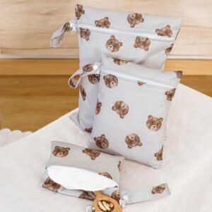 HappyFlute Waterproof Wet Bag Set: Zipper Travel Bags for Diapers & Swimwear - Image 4