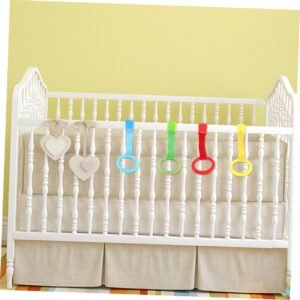 Crib Grab Rings Set of 5 - Easy Install Nursery Handles for Newborns - Image 4