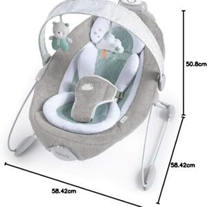 SmartBounce Baby Bouncer Seat with White Noise & Plush Toys for Infants 0-6 Mo - Image 10