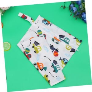 SECFOU Lightweight Diaper Bag Organizer with Car Pattern - Wet & Dry Pouch - Image 5