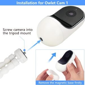 Flexible Tripod Mount for Owlet Cam & Cam 2 - No Tools, No Damage, White - Image 6