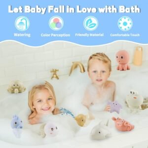 Mold-Free Ocean Animal Bath Toys - 10 Pack for Babies & Toddlers 6M-3Y - Image 3