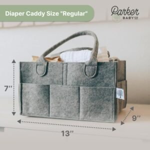 Parker Baby Diaper Caddy - Gray Nursery Storage Bin & Car Organizer for Diapers - Image 6