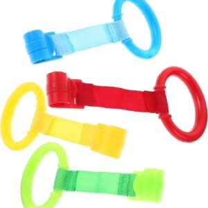Yardwe 8pcs Colorful Crib Pull Rings Durable Standing Training Tools for Smooth Surface Lightweight Design