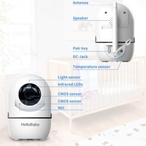 HelloBaby Video Baby Monitor: 3.2" Screen, Remote Pan-Tilt-Zoom, Night Vision - Image 9