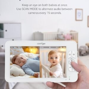 7" HD Split-Screen Baby Monitor with 2 Cameras & 2-Way Audio, Non-WiFi - Image 3