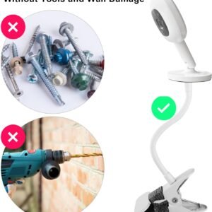 iTODOS Flexible Baby Monitor Mount for Nanit Pro & Flex Stand – 8" Arm - Image 3