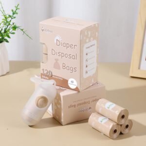Biodegradable Baby Diaper Bags – Disposable, Leak-Proof, Lavender Scent (120 Bags) - Image 2