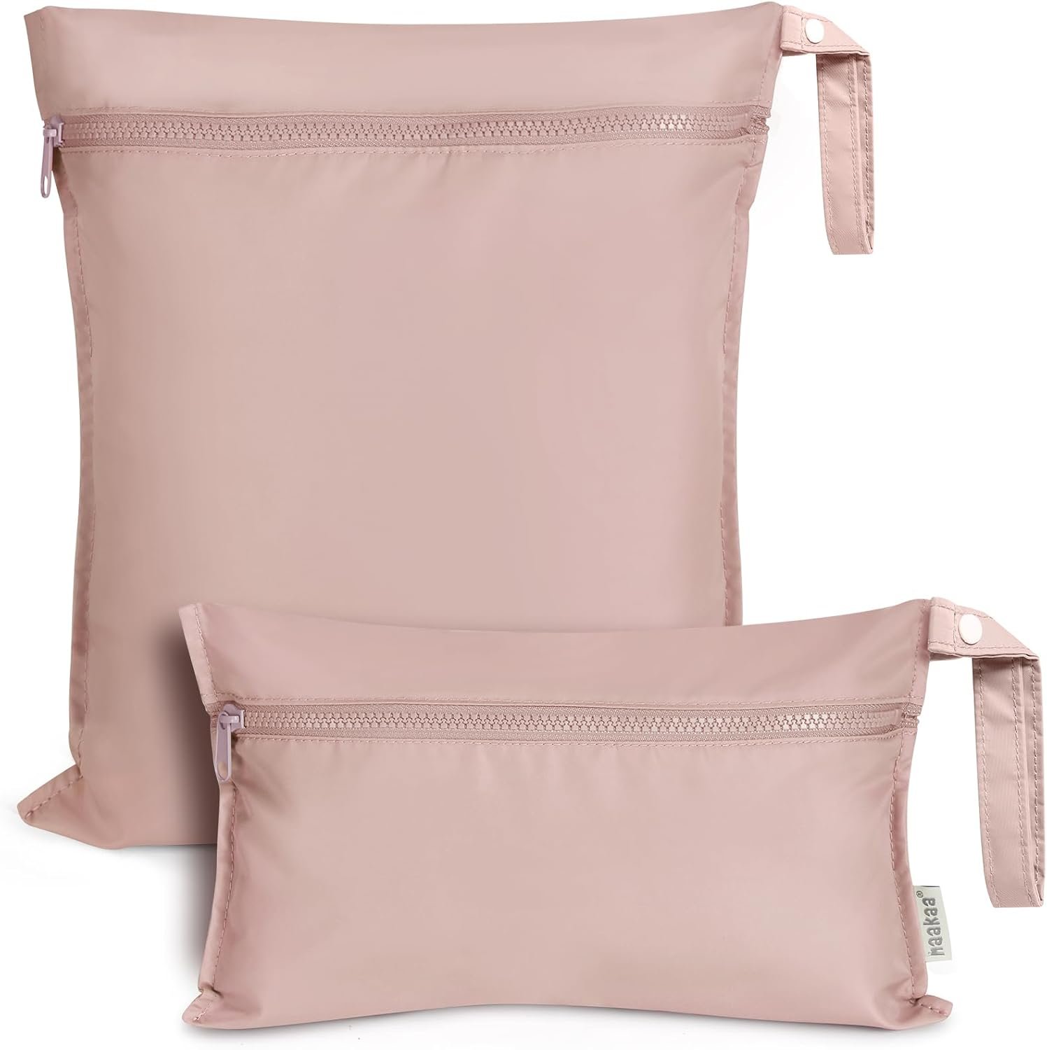 haakaa Waterproof Wet Bags for Baby, Wet Dry Bags for Diaper Bag, Travel, Swimsuit, Beach, Pool, Pump Parts, Stroller, Daycare,Yoga, Blush, 2 Pack