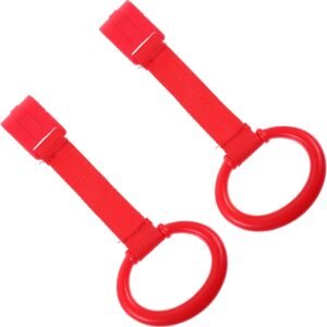 HOODANCOS 2pcs Red Hanging Pull Rings for Newborns and Versatile Walking Assist Tools Easy to Install Safe and