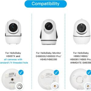 Adjustable Baby Monitor Mount for HelloBaby & ANMEATE | 1/4" Threaded Rods - Image 2