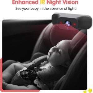 LUCKVIEW 5" 1080P Baby Car Seat Camera with IR Night Vision & 3X Zoom - Image 6