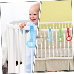 Crib Grab Rings Set of 5 - Easy Install Nursery Handles for Newborns - Image 9