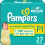 Pampers Newborn Diapers Size Preemie 2.7 kg - Pampers Swaddlers Disposable Baby Diapers, 27 Count, Jumbo Pack