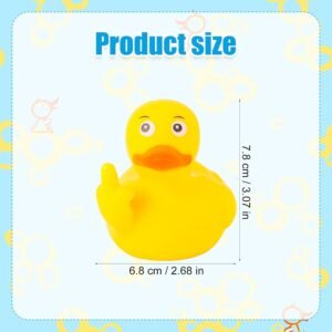 Funny Yellow Rubber Ducky Car Dash & Desk Decor | 2.68x3.07in Middle Finger - Image 2
