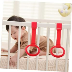 HEALSOPTHY 6pcs Red Pull Up Rings – Playpen Safety Tool for Kids' Motor Skills - Image 4