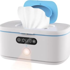 Bellababy Wipe Warmer with Night Light for Diaper Changes, with Car Charger for Portable use, Constant Temp Control Touch Screen, Wipes Dispenser Holder