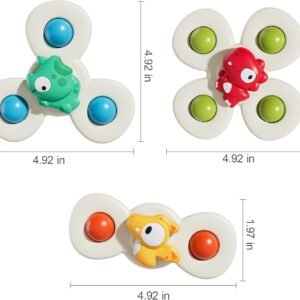 ALASOU 3PCS Suction Cup Spinner Toys for 1-3 Year Olds | Baby Bath & Sensory Gifts - Image 7