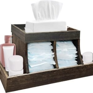 YEXEXINM Wooden Diaper Organizer Caddy