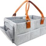 Large Gray Baby Diaper Caddy Organizer