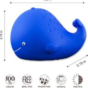 Natural Rubber Bath Toy for Babies - Kala the Whale, BPA-Free, Hole-Free - Image 3