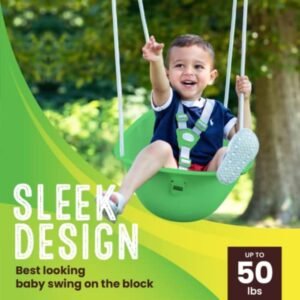 Coconut Toddler Swing by Swurfer – Safe, Comfy Outdoor Baby Swing, Green - Image 2