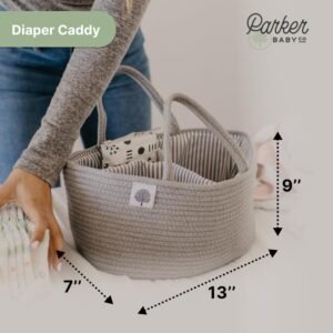 Parker Baby Rope Diaper Caddy - Multi-Purpose Organizer for Nursery & Travel - Image 6