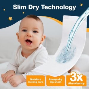 Dimples Booster Pads - 60 Count Baby Diaper Doublers with Adhesive - Image 3