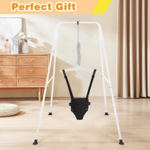 Indoor/Outdoor Baby Jumper with Adjustable Strap - Toddler Swing Set (6-24 Mo, White) - Image 8