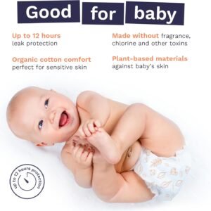 Eco-Friendly Size 3 Diapers (9-20 lbs) | Hypoallergenic, TCF, 78 Count - Image 3