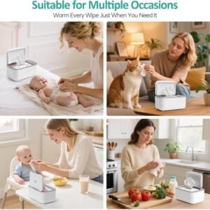 Portable Baby Wipe Warmer with Smart Temperature Control - White - Image 3