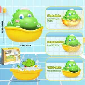 Dinosaur Bubble Bath Toy Machine for Toddlers 1-5 Years - Light-Up Fun! - Image 6