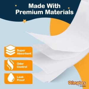 Dimples Booster Pads - 60 Count Baby Diaper Doublers with Adhesive - Image 5