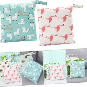Milisten 2pcs Diaper Storage Bag Reusable Wet Dry Bags for Nursery Organization Blue Pink Lightweight Durable