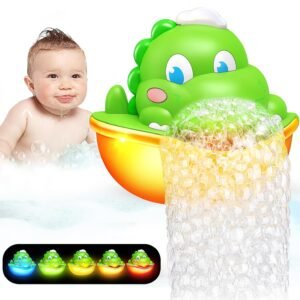 Baby Bath Toys, vicia Dinosaur Bubble Machine for Kids Toys for 1 2 3 4 5 Year Old Boys Girls Light-Up Bath Toys for Toddler 1-3 Bubble Baby Toys 12-18 Months Shower Baby Boy Gifts