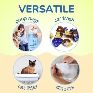 Compostable Baby Diaper Disposal Bags with Dispenser – 120 Count - Image 5