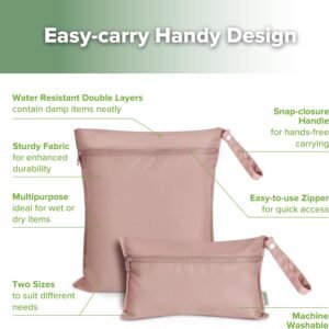 Haakaa Waterproof Wet Bags – Baby Diaper Bags, Travel, Pool & Yoga (2 Pack) - Image 5
