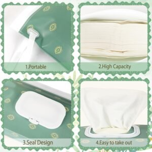 Portable Refillable Baby Wipes Dispenser - 4 Pack, Boho Style EVA Case - Image 3