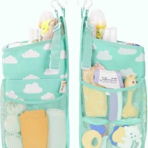 Maliton Hanging Diaper Caddy Organizer - Blue-Green Nursery Storage Solution - Image 6