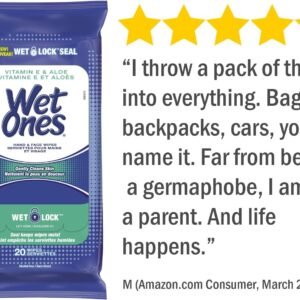 Vitamin E & Aloe Hand Wipes - 20 Count (10 Pack) | Wet Ones - Image 2