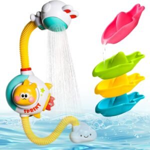 Bath Toys for Toddlers 1-3 Baby Toddler Bath Toys Kids 3-5 Water Table Toys for Toddlers 1-3 Baby Bathtub Gift Shower Head Stacking Boat Toddler Toys for 1 2 3 Year Old Boys Girls,Jouet Bain Enfant