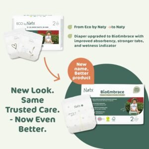 Naty BioEmbrace Size 2 Newborn Diapers (6-13 lbs) | 100% Biobased, Super Absorbent, 132 Count - Image 4