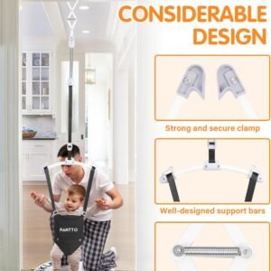 PAHTTO Baby Door Jumper with Soft Rug & Adjustable Height Bouncing Harness - Image 6