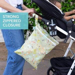 Bumkins Waterproof Wet/Dry Bag for Baby, Diapers, Swim Gear & Travel - Green - Image 4