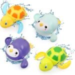 LEADSTAR Bath Toys, 3 Pack Bathtub Toys for Baby Toddler, Wind Up Bathing Water Toy Bath Swimming Duck Toy, Swimming Tub Bathtub Pool Cute Swimming Duck Toys for Boys Girls 1 2 3 Year Old (C)