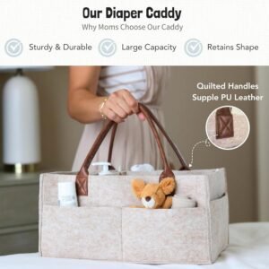 WVSAFV Baby Diaper Caddy Organizer - Portable Nursery Storage for Diapers - Image 3