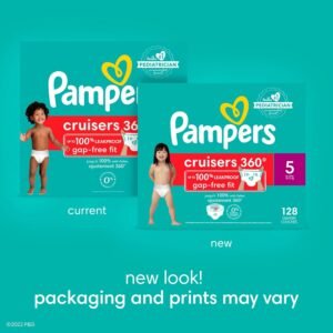 Pampers Cruisers 360° Fit Size 5 Pull-On Disposable Diapers, 128 Count - Image 4